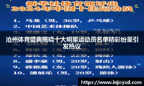 沧州体育盛典揭晓十大明星运动员名单精彩纷呈引发热议