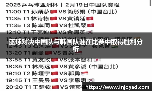 篮球对决中国队与韩国队谁在比赛中取得胜利分析